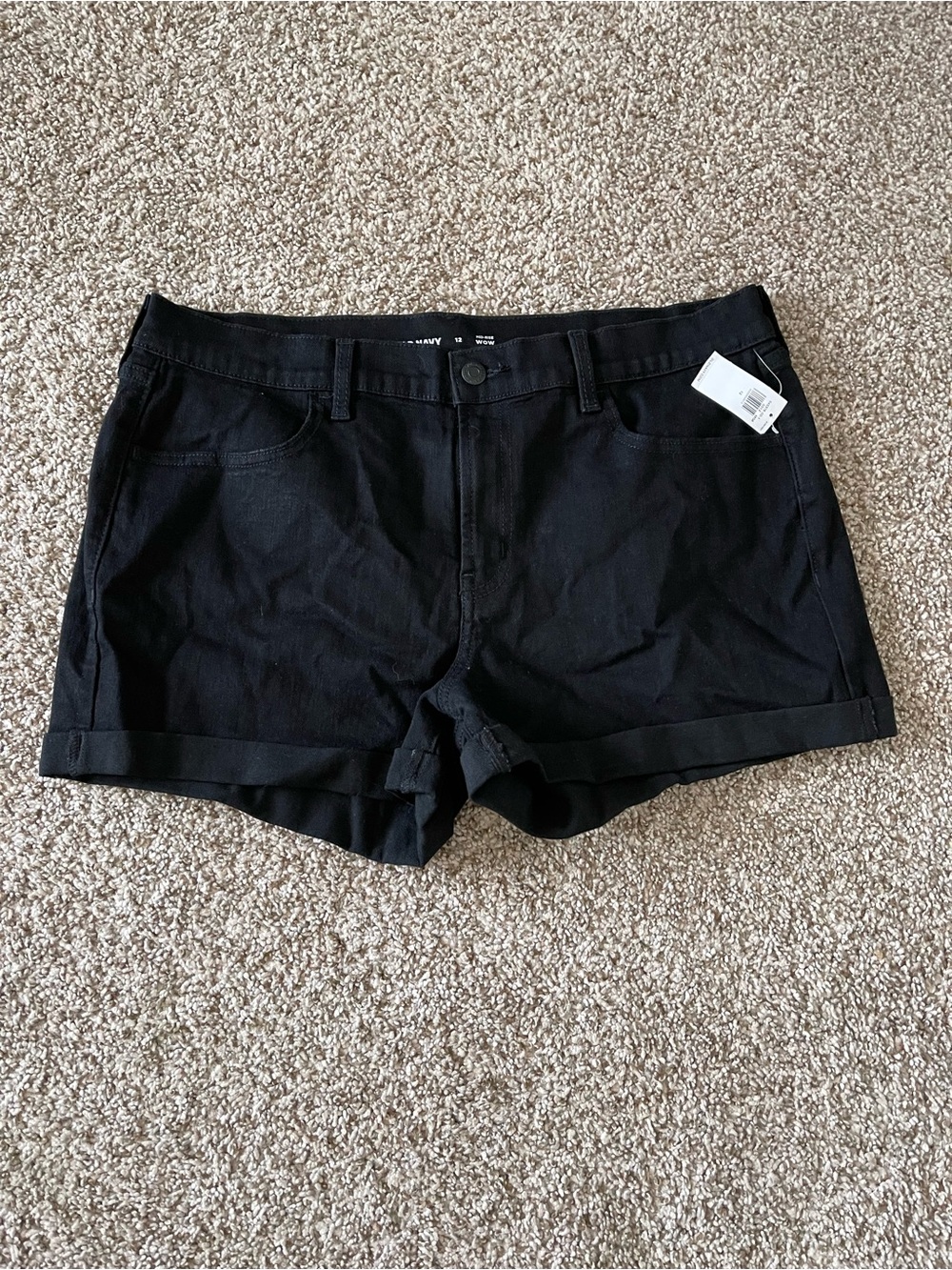 Old Navy Black Cuffed Denim Shorts